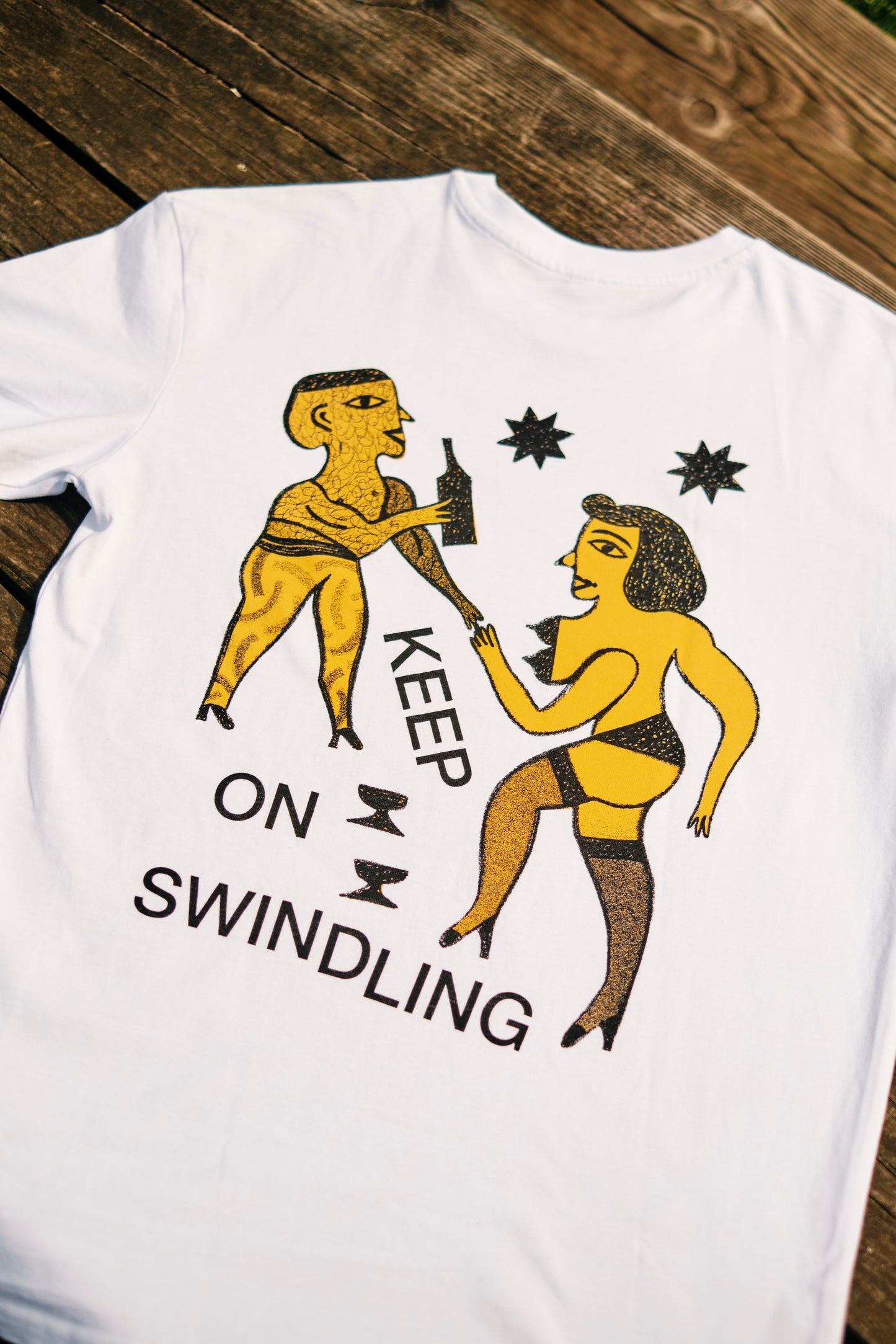 DAM SWINDLE X EMIEL STEENHUIZEN TEE WHITE