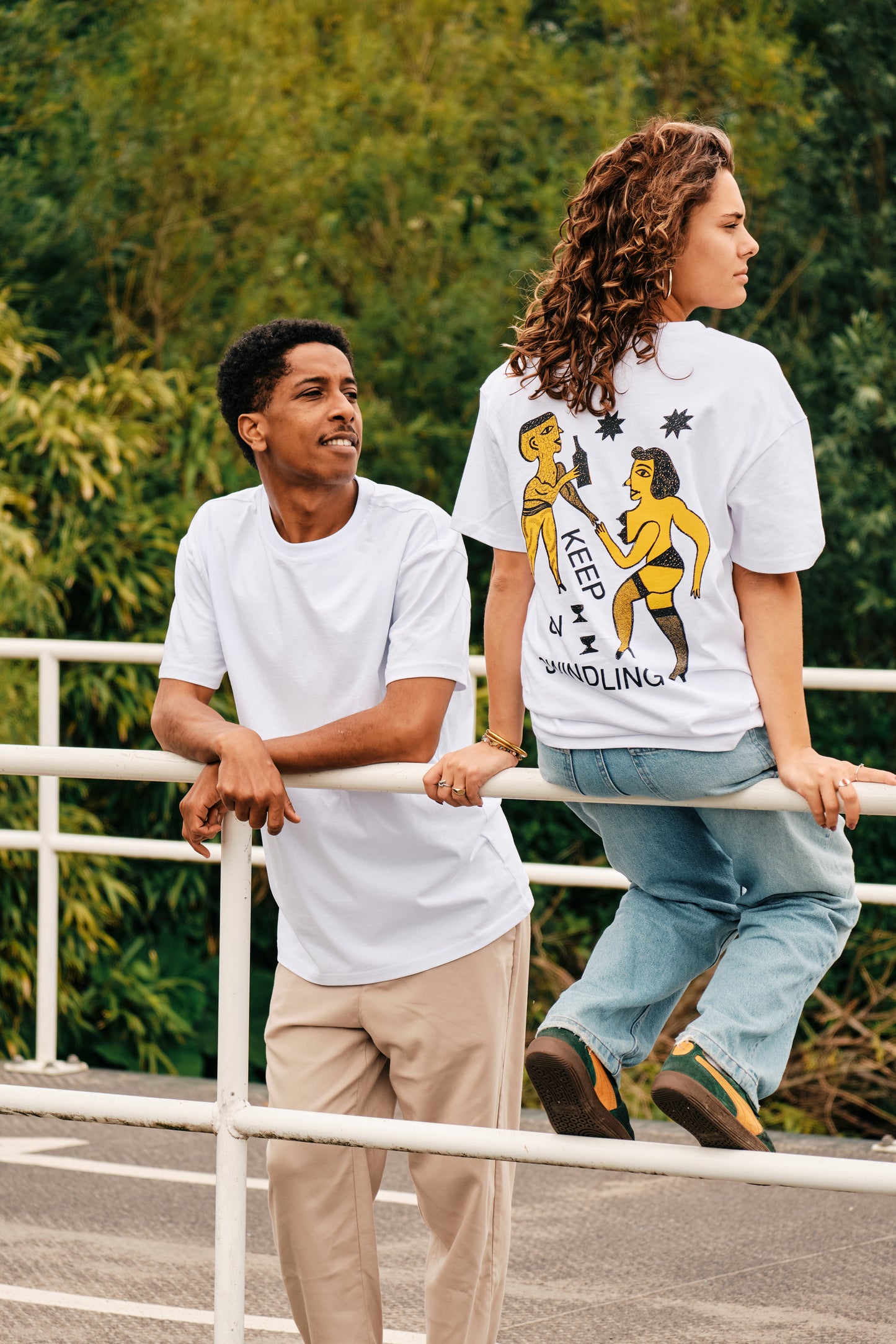 DAM SWINDLE X EMIEL STEENHUIZEN TEE WHITE